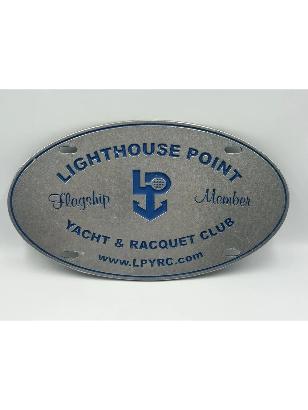 Lighthouse Point Yacht & Racquet Club Flagship Member Metal Plaque 12”